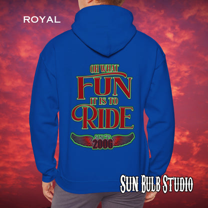 Red Sleigh Toy Run Hoodie – Original Santa Eagle Design