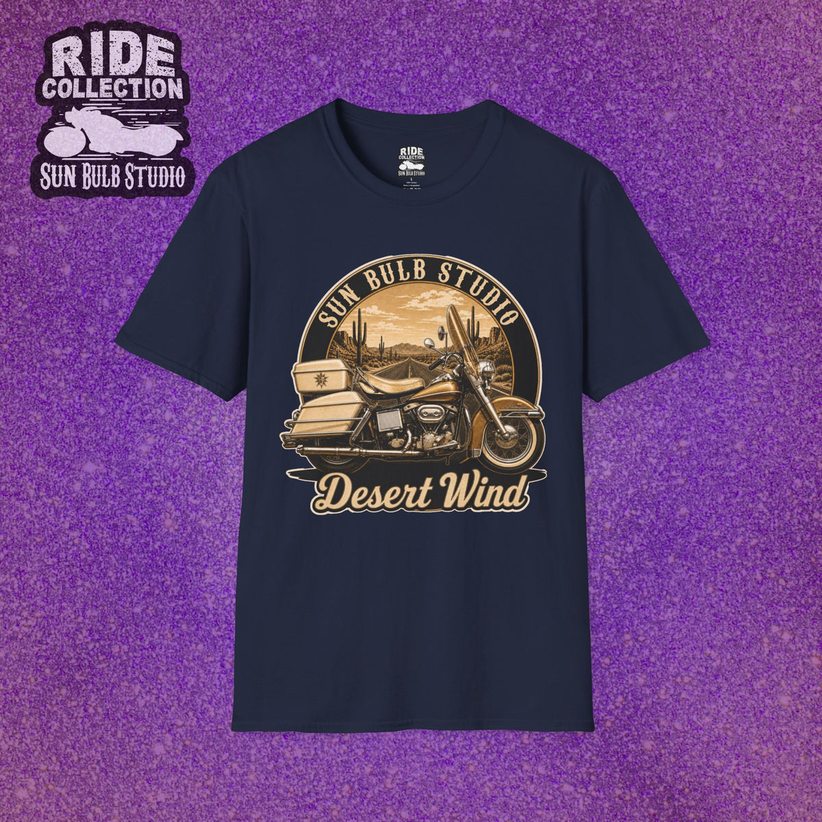 Desert Wind Vintage Motorcycle T-Shirt | Desert Ride Graphic Tee