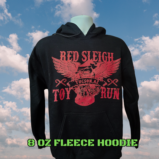 SANTA EAGLE (RED LOGO) BLACK FLEECE HOODIE