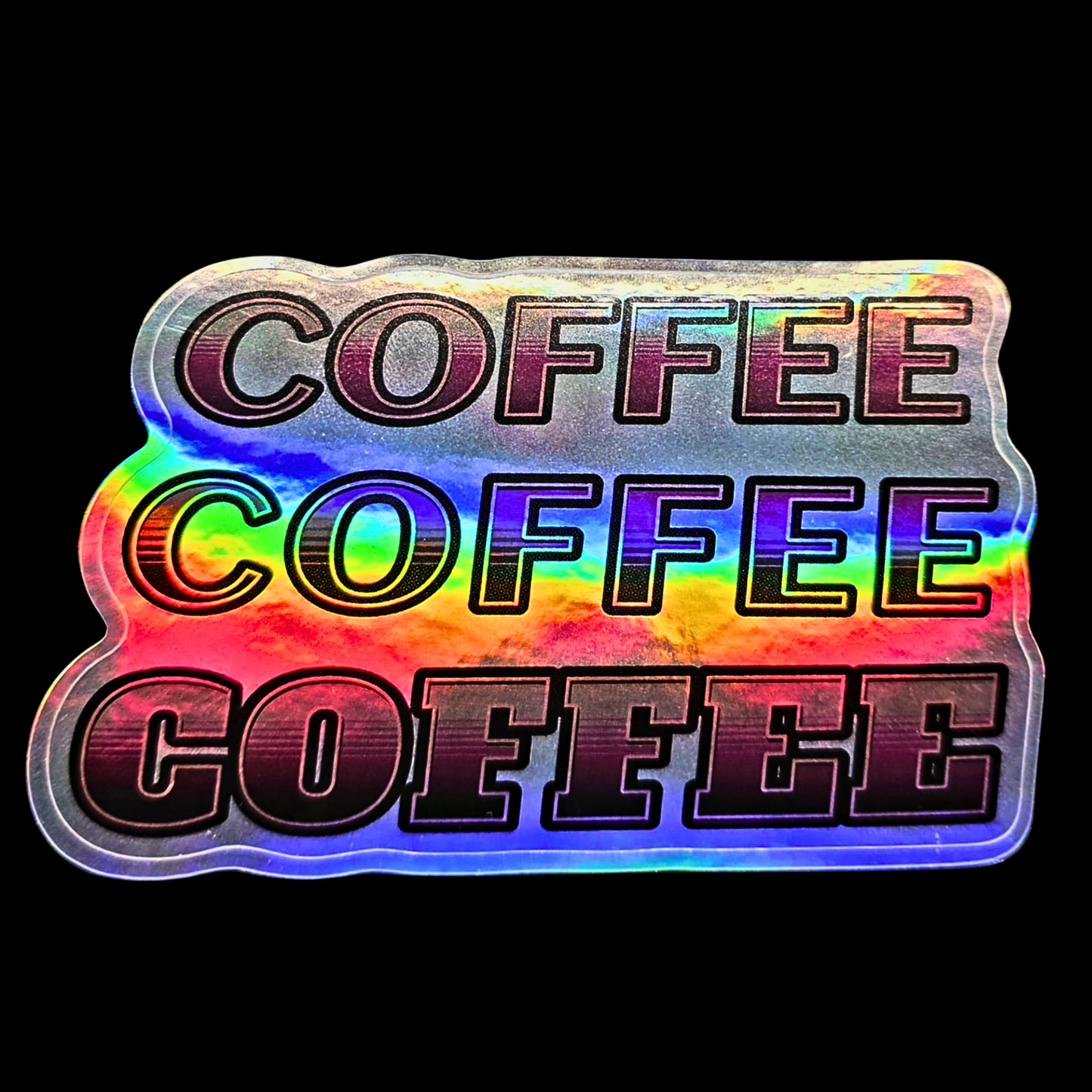 Coffee Chaos Sticker Pack — Holographic Vinyl Stickers
