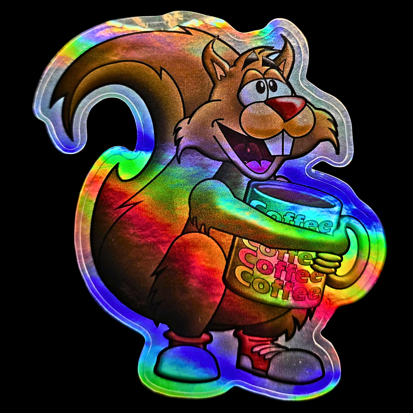 Coffee Chaos Sticker Pack — Holographic Vinyl Stickers