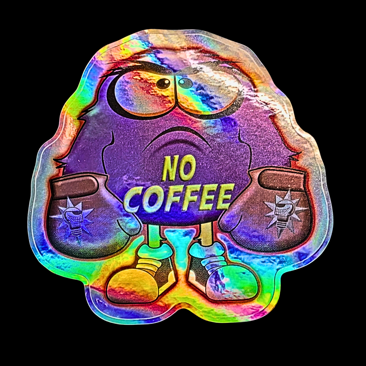 Coffee Chaos Sticker Pack — Holographic Vinyl Stickers