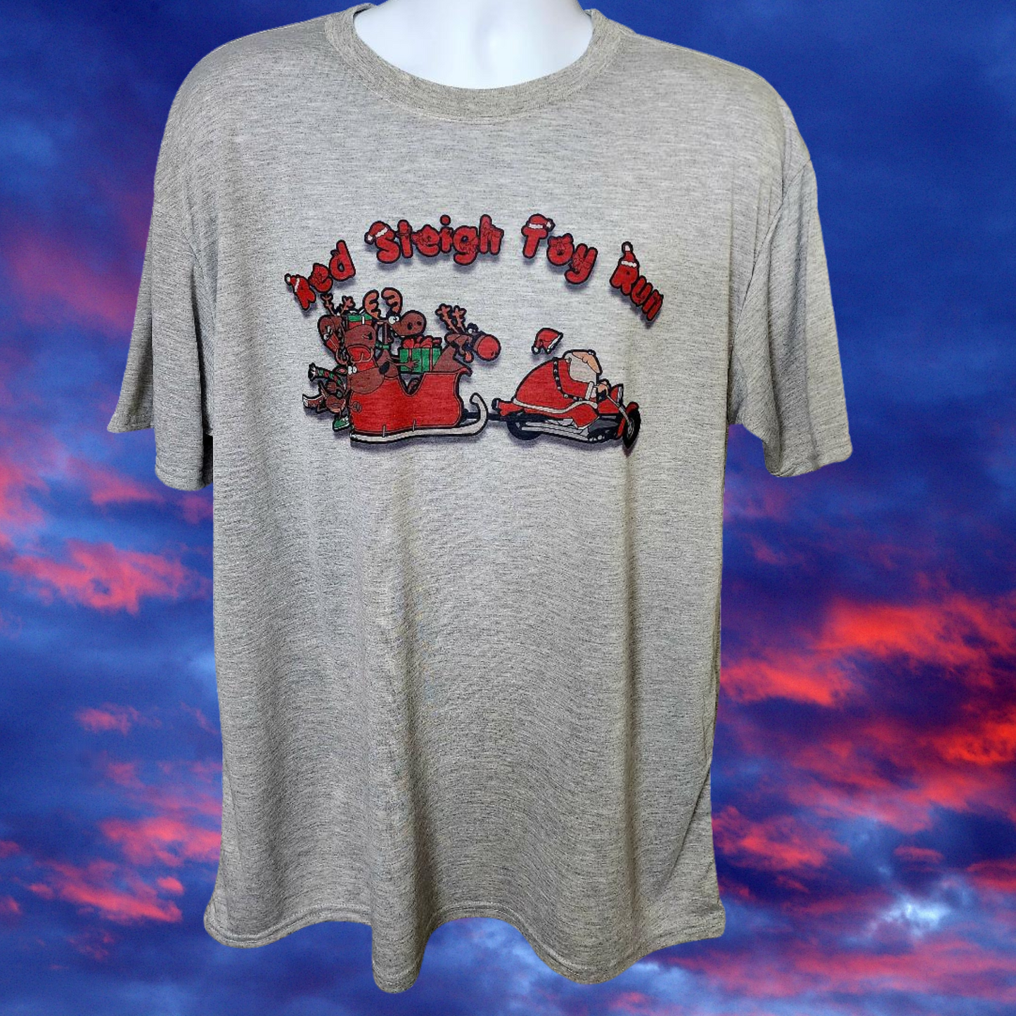 Red Sleigh Toy Run-short sleeve T shirt